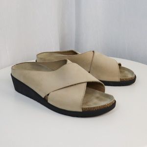 Nude Leather SOFT SOLES Wedge Sandals | Made in Italy